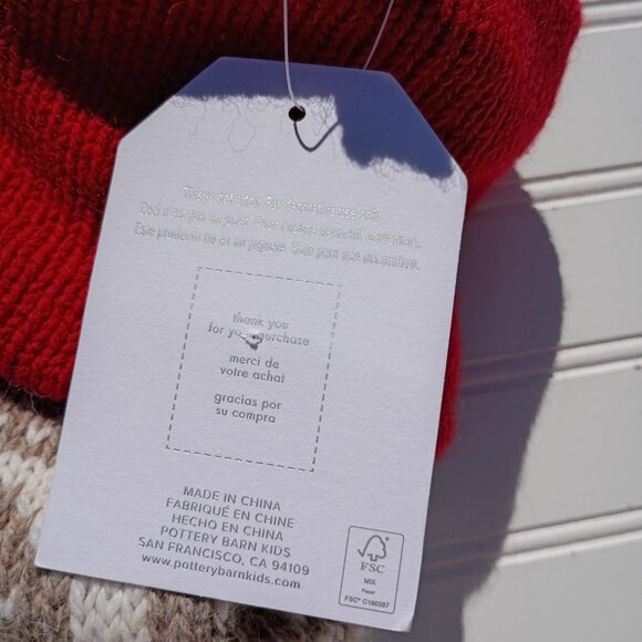 POTTERY BARN Christmas Stocking Classic Fair Isle Knitted Polar Bear Monogram - Picture 12 of 14